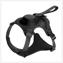 Black Color Harness with Retractable Leash for Dogs