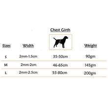 dog harness sizes