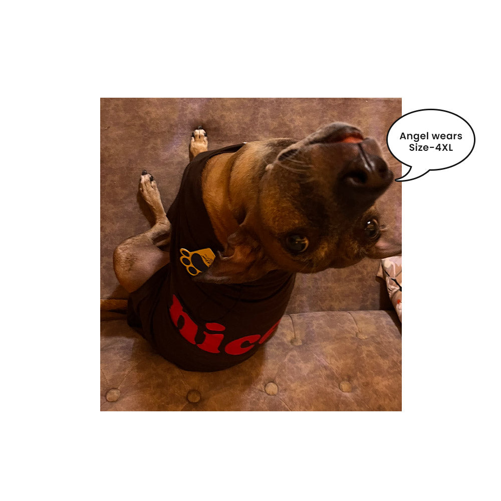 A+a Pets' Graphic Printed (Nice) T-Shirt for Dog, Puppy and Cat | Round Neck | Breathable Costumes | 100% Cotton