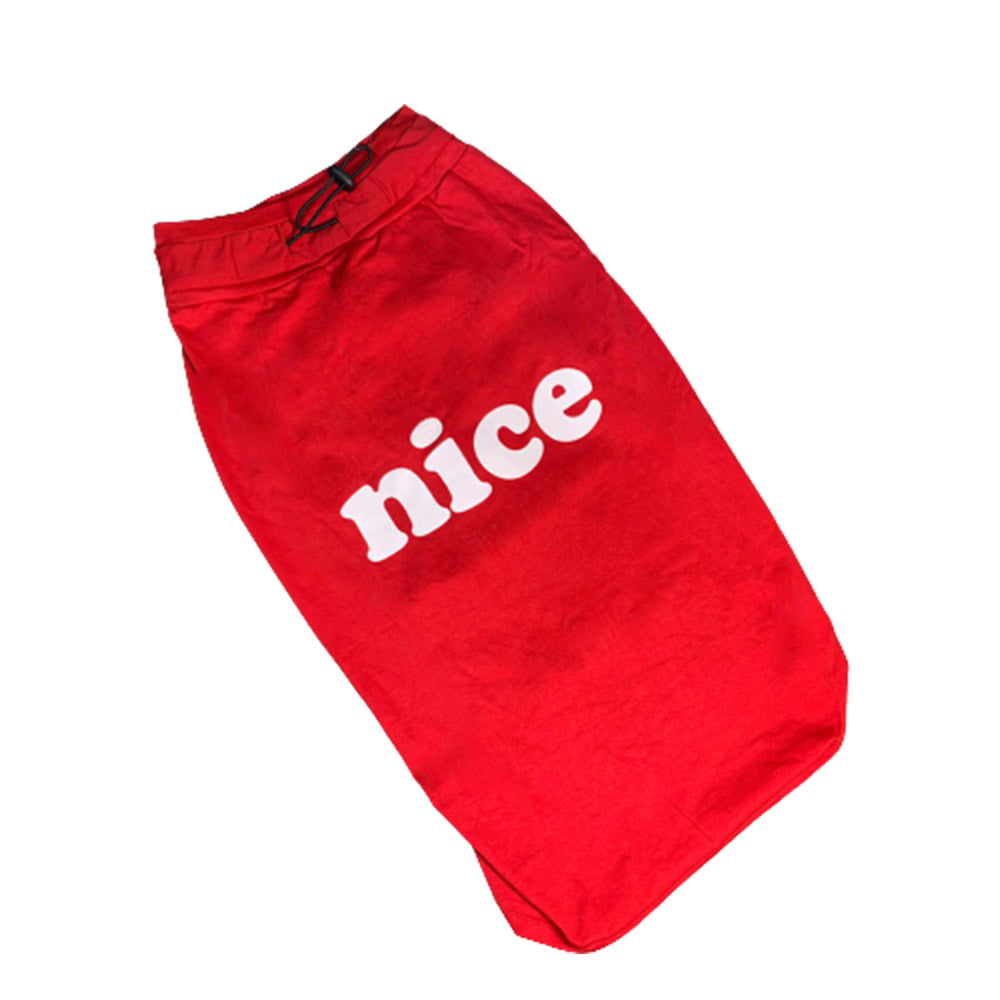 A+a Pets' Graphic Printed (Nice) T-Shirt for Dog, Puppy and Cat | Round Neck | Breathable Costumes | 100% Cotton