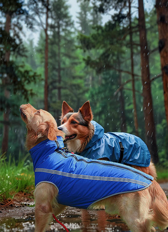 dog jacket for winter in blue colour