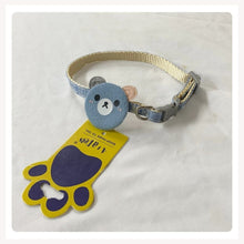 A+a Pets' Teddy Design Soft Handmade Cotton Everyday Adjustable Cat Collar - Blue