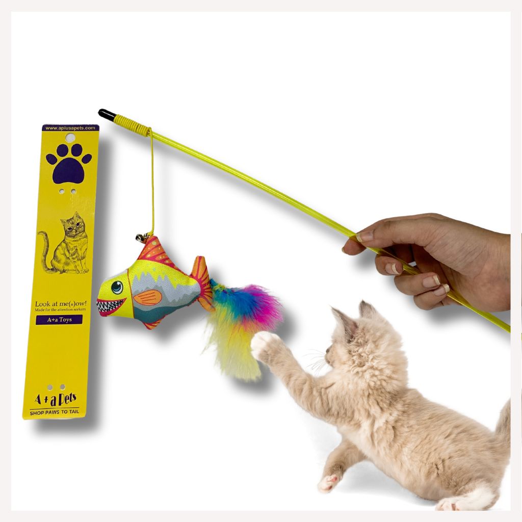 Interactive Feather Cat Toys Pet Cat Toy Fishing Rod Retractable