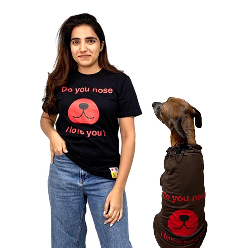 A+a Pets' Combo T-Shirts for Human & Pets | 100% Cotton - ILU Collection - www.aplusapets.com