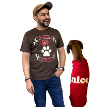 A+a Pets' Combo T-Shirts for Human & Pets | 100% Cotton - I Work Hard Collection