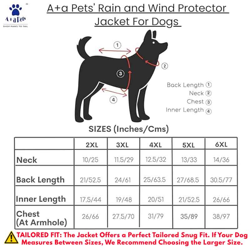 Rain & wind jacket measurements