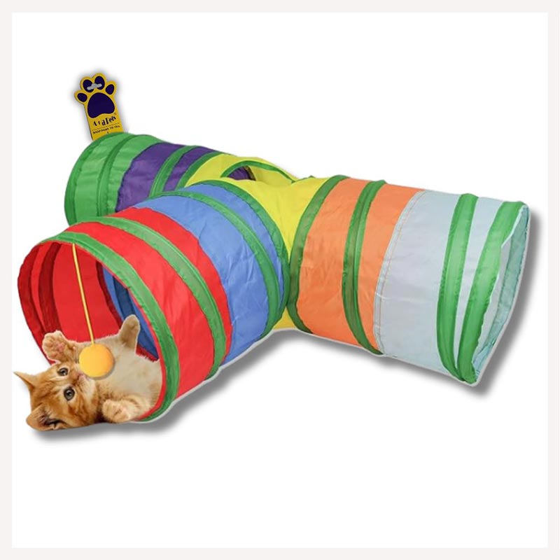 A+a Pets' Cat Way Collapsible Tunnel Toy for Cats, Kitten and Puppies