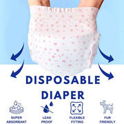 A+a Pets' Disposable Leak Proof Diapers for Female Dogs - Pack of 10 - www.aplusapets.com