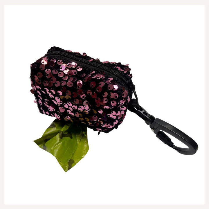 A+a Pets' Sequins Dog Poo Bag Pouch Dispenser-Pink - www.aplusapets.com
