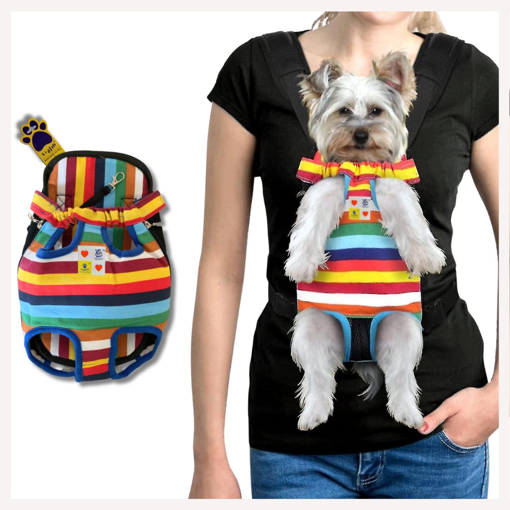 A+a Pets' Hands-Free Travel Colorful Carrier Backpack for Pet with Security Leash
