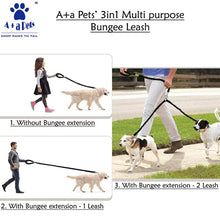 A+a Pets' 3in1 Multi Purpose Bungee Leash to walk 2 Dogs- Blue