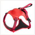 Red Color No Pull Dog Harness with Retractable Belt