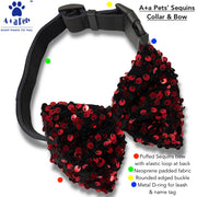 A+a Pets' Sequins Collar & Bow Tie Set- Red - www.aplusapets.com