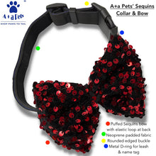 A+a Pets' Sequins Collar & Bow Tie Set- Red