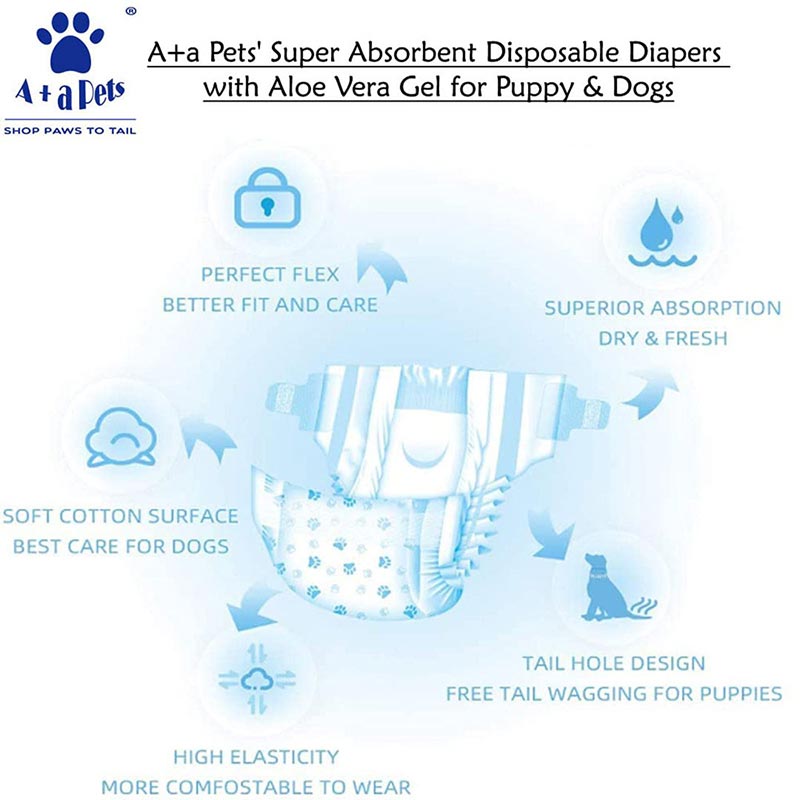 A+a Pets' Disposable Leak Proof Diapers for Female Dogs Pack of 10 - Main Image