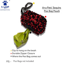 A+a Pets' Sequins Dog Poo Bag Pouch Dispenser- Red