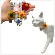 A+a Pets' Soft Handmade Collar for Cats - Flower Design - www.aplusapets.com