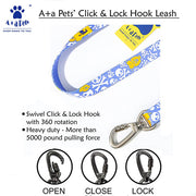 A+a Pets' Leash in Pirate Design - Blue - www.aplusapets.com