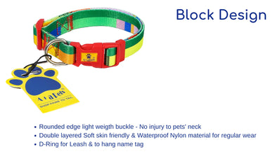 A+A Pets' Skin Friendly Collar In Block Design