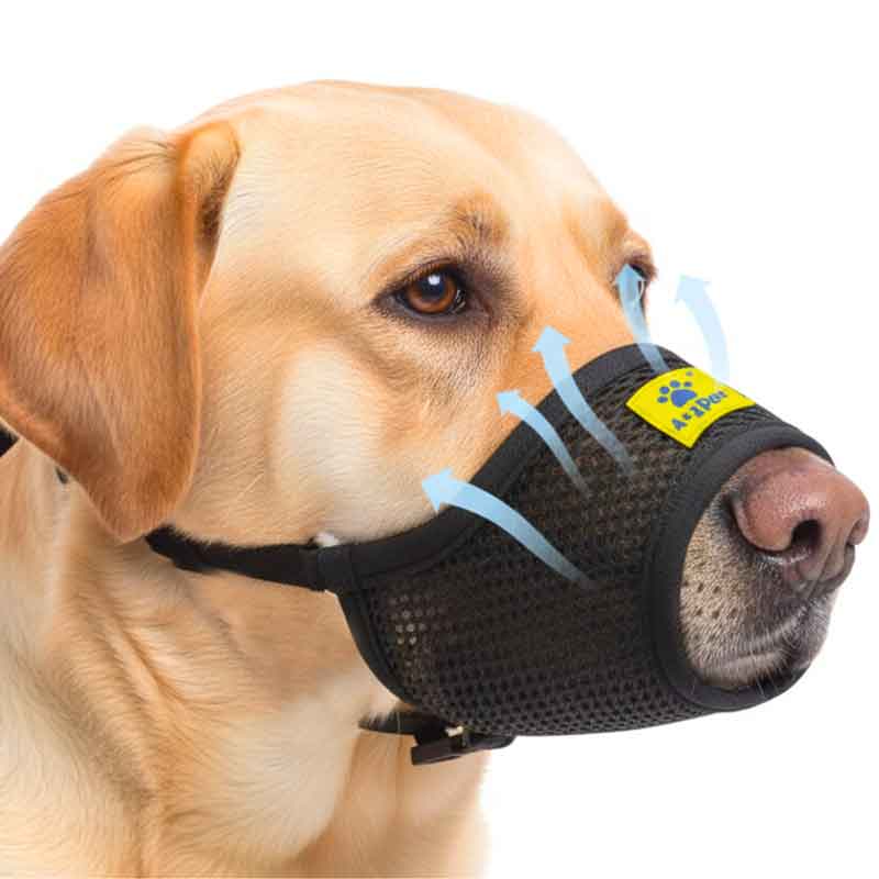 A+a Pets' Soft Muzzle for Dogs - Breathable Mesh with Velcro Opening - www.aplusapets.com