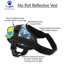 A+a Pets' No Pull Reflective Vest Harness for Dogs - Black