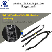 Dual Dog Walking Bungee Leash - 3in1 Multi-Purpose Design