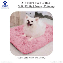 A+a Pets' Faux Fur Bed l Silky Soft Fluffy Fuzzy Calming