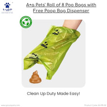 A+a Pets' Eco-Friendly Dog Poop Bags with Dispenser - 1Poo bag holder FREE 15bags/roll (Pack of 8+1)