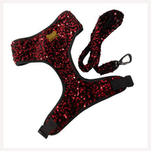 A+a Pets' Sequins Harness & Leash Set- Red