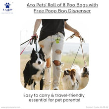 A+a Pets' Eco-Friendly Dog Poop Bags with Dispenser - 1Poo bag holder FREE 15bags/roll (Pack of 8+1)