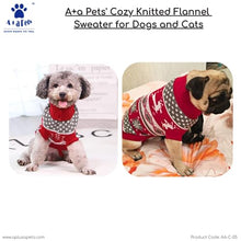 A+a Pets' Cozy Knitted Flannel Sweater for Dogs and Cats - Giraffe Blue