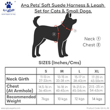 A+a Pets' Reflective Harness & Leash Set for Cats, Puppies, Small Dogs Suede Fabric - Orange