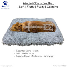 A+a Pets' Faux Fur Bed l Silky Soft Fluffy Fuzzy Calming