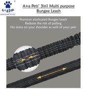 Tangle-Free Dual Pet Leash - 3in1 Bungee Design