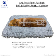 A+a Pets' Faux Fur Bed for Pet l Silky Soft Fluffy Fuzzy Calming - Pink
