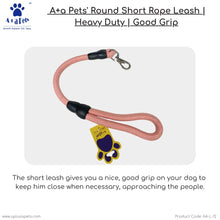 A+a Pets' Round Short Rope Leash for Dog | Good Grip for Large, Medium, Heavy Puller Dogs (Pink)