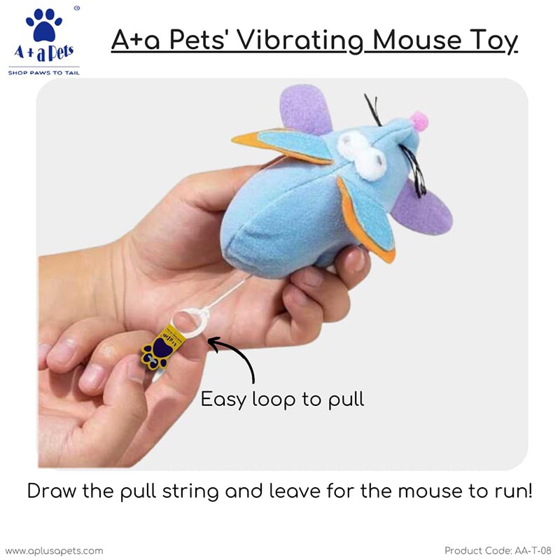 A+a Pets' Vibrating Soft Running Mouse Pet Toy for Interactive Play www.aplusapets.com A+a Pets' Vibrating Soft Running Mouse Pet Toy for Interactive Play www.aplusapets.com