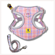 A+a Pets' Harness & Leash Set for Cats, Puppies, Small Dogs Reflective Strips - Pink Checks - www.aplusapets.com