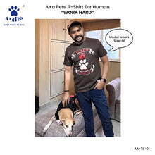A+a Pets' Combo T-Shirts for Human & Pets | 100% Cotton - I Work Hard Collection