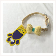 A+a Pets' Bow Design Soft Handmade Adjustable Cat Collar - Yellow