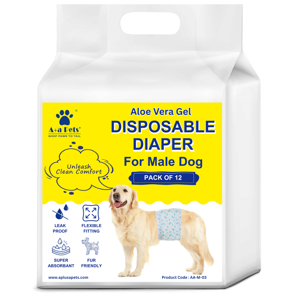 A+a Pets' Disposable Leak Proof Diapers For Male Dogs - Pack of 12