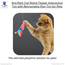 A+a Pets' Cat Wand Teaser Interactive Toy with Retractable Feather Cone - Pink