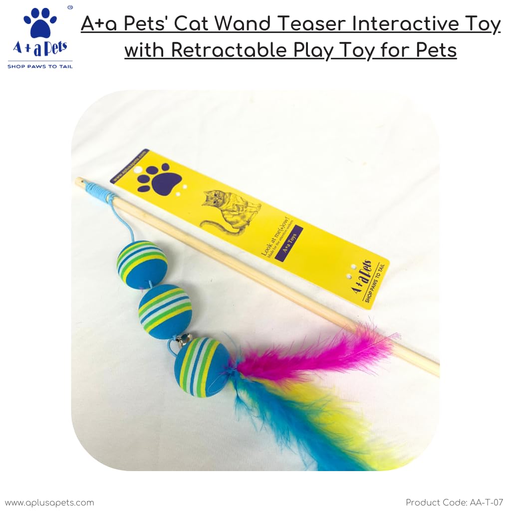 thumbnail image 2 of 5-Pack Cat Feather Teaser Wands With Bells - Interactive Toy For Cats With Colorful Feathers 2 of 10