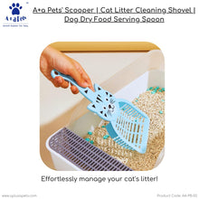 A+a Pets' Cat Litter Cleaning Scooper Deep Shovel Tray with Cute Cat Design Handle - Blue
