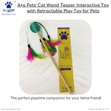 A+a Pets' Cat Wand Teaser Interactive Toy with Round Feather Play - Green