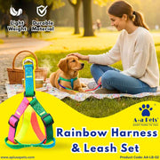 A+a Pets' Step-in Harness & Leash Set for Dogs Rainbow Colours - www.aplusapets.com