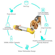 A+A Pets’ 4in1 Bottle for Pet With Water Food Poo Bags & Shovel - www.aplusapets.com