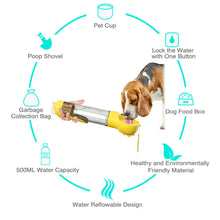 A+A Pets’ 4in1 Bottle for Pet With Water Food Poo Bags & Shovel - www.aplusapets.com