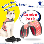 A+a Pets' Retro Vest Harness & Leash Set for Cats & Small Dogs - www.aplusapets.com
