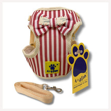 A+a Pets' Cat, Puppy and Small Dog Harness and Leash Set(Combo) - Red Stripes - www.aplusapets.com